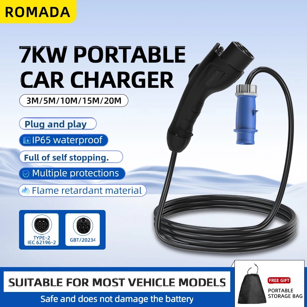 Ev Charger Adapter - Przenośna ładowarka do pojazdów elektrycznych 7kW